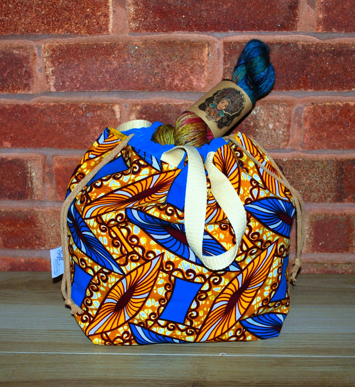 Large Colourful African Print Project Bag