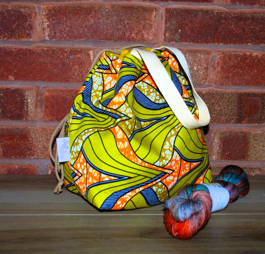 Large Colourful African Print Project Bag