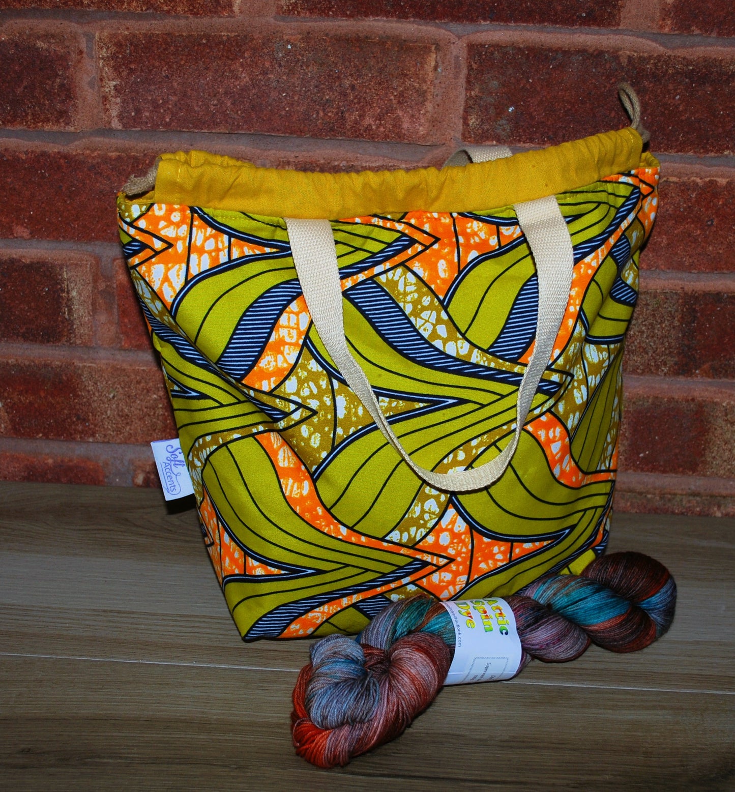 Large Colourful African Print Project Bag