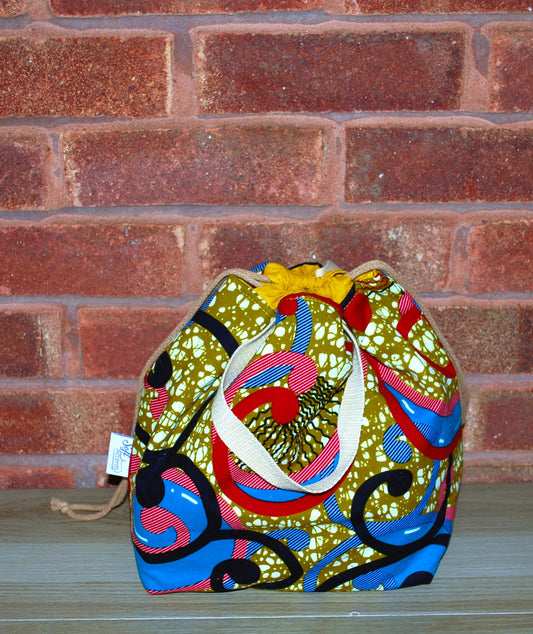Large Colourful African Print Project Bag