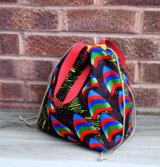 Large African abstract print fabric Farai Project Bag