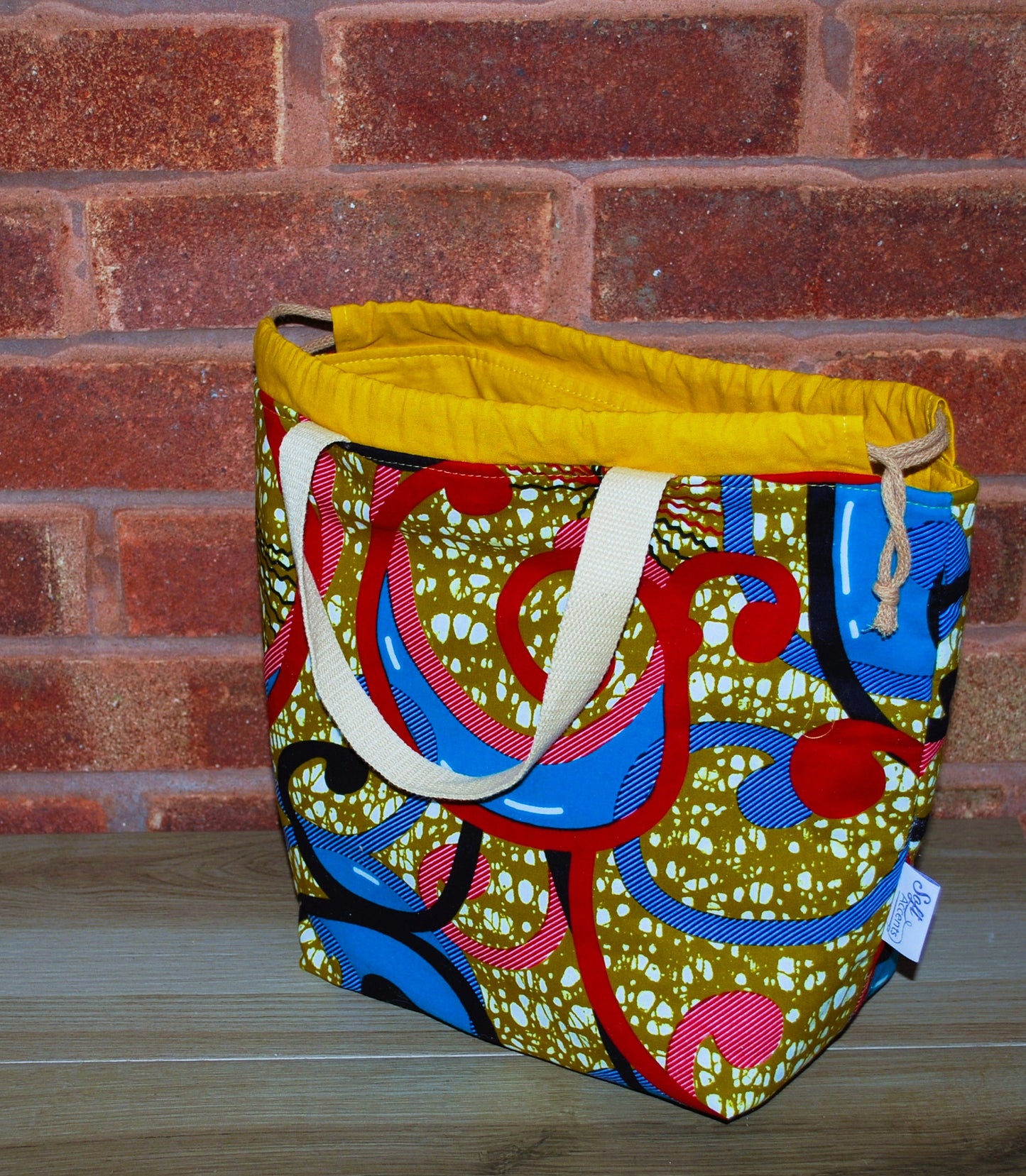 Large Colourful African Print Project Bag