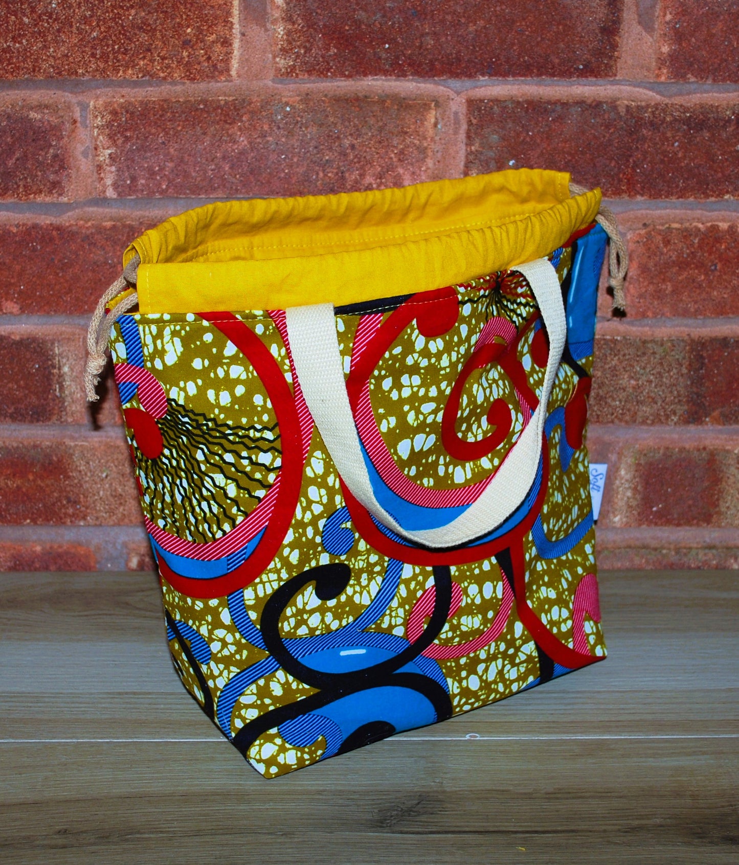 Large Colourful African Print Project Bag