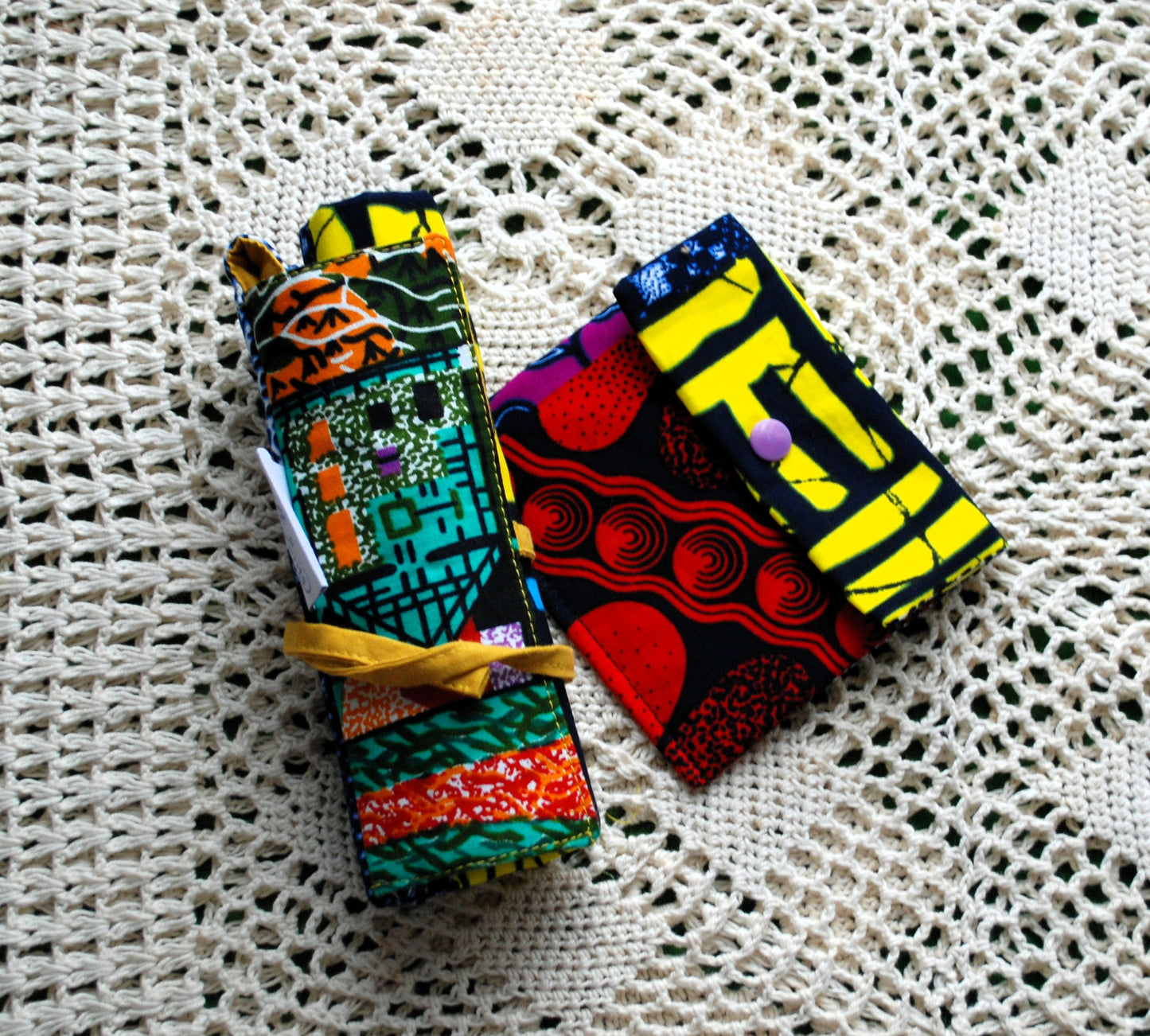 Crochet Hook Roll with notion pouch