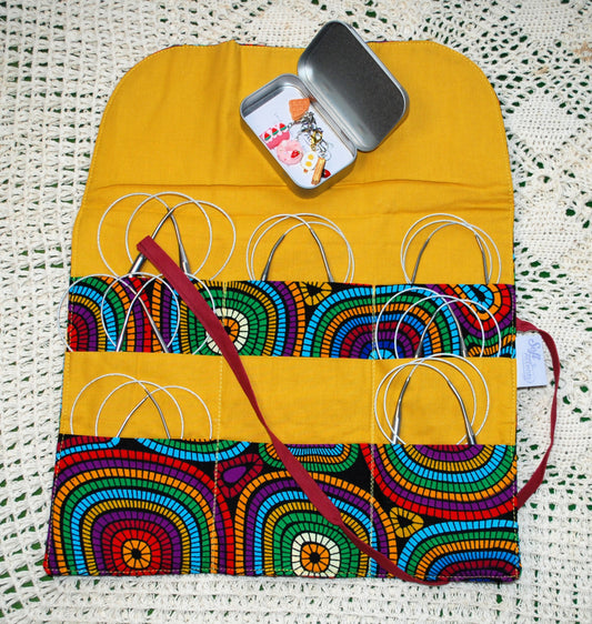 Circular Needle Case with 9 pockets