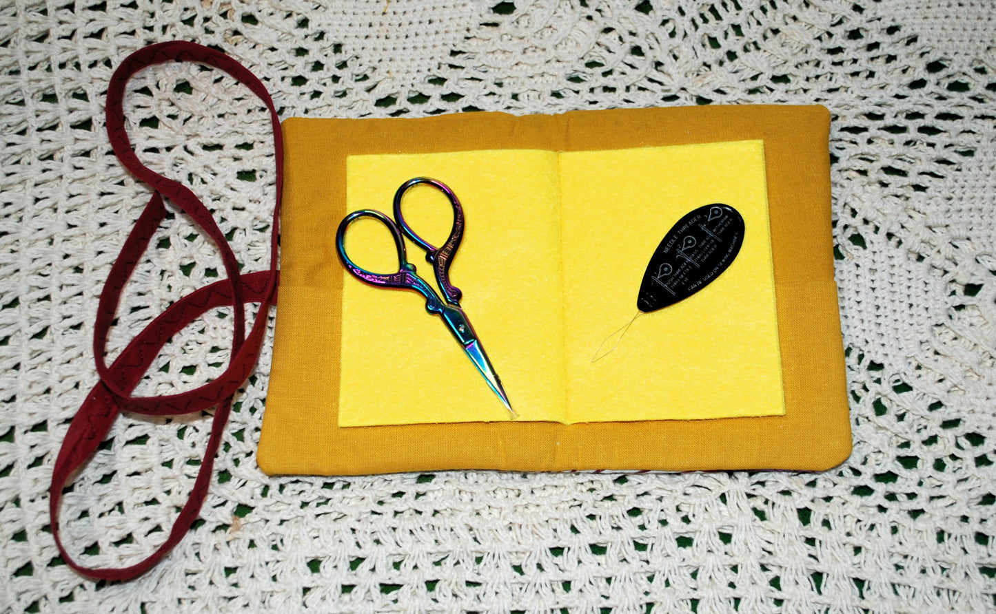 Zero waste Needle Book, Scissors and Needle Threader