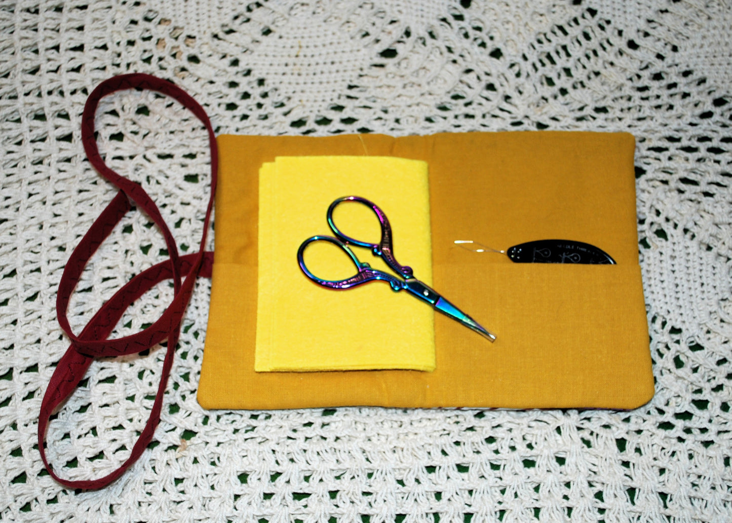 Zero waste Needle Book, Scissors and Needle Threader