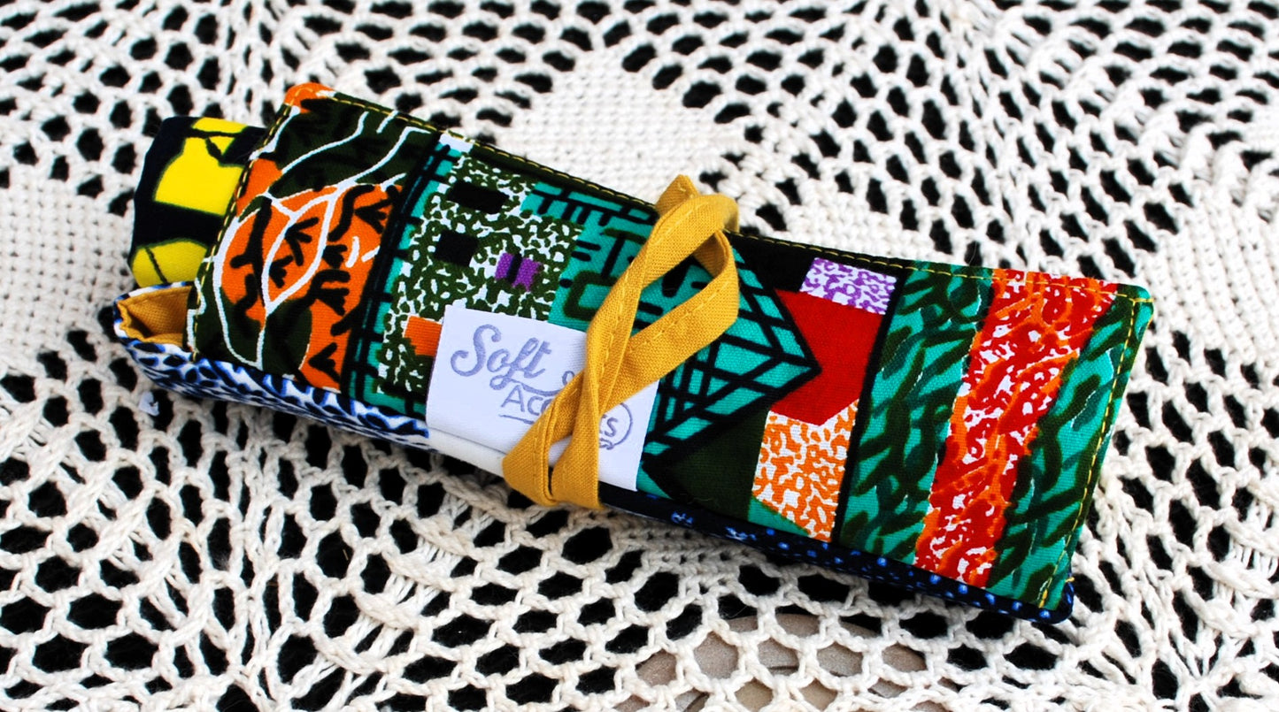 Crochet Hook Roll with notion pouch