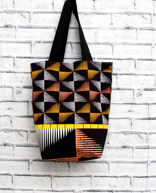 Large Colourful African Print Wax Tote Bag