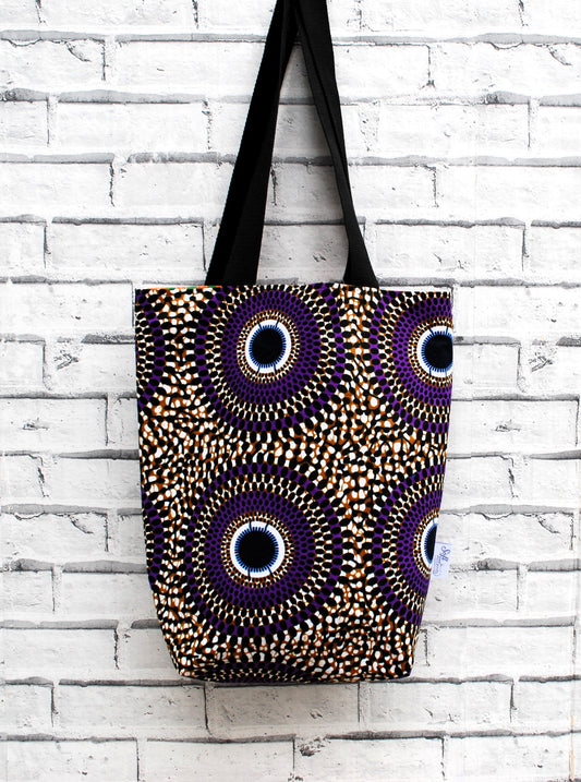 Large Colourful African Print Wax Tote Bag