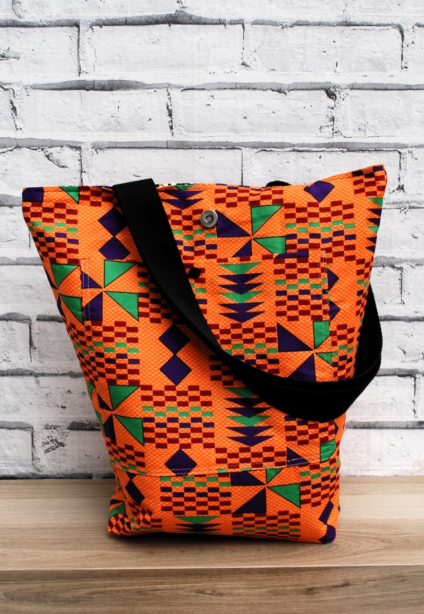 Large Colourful African Print Wax Tote Bag