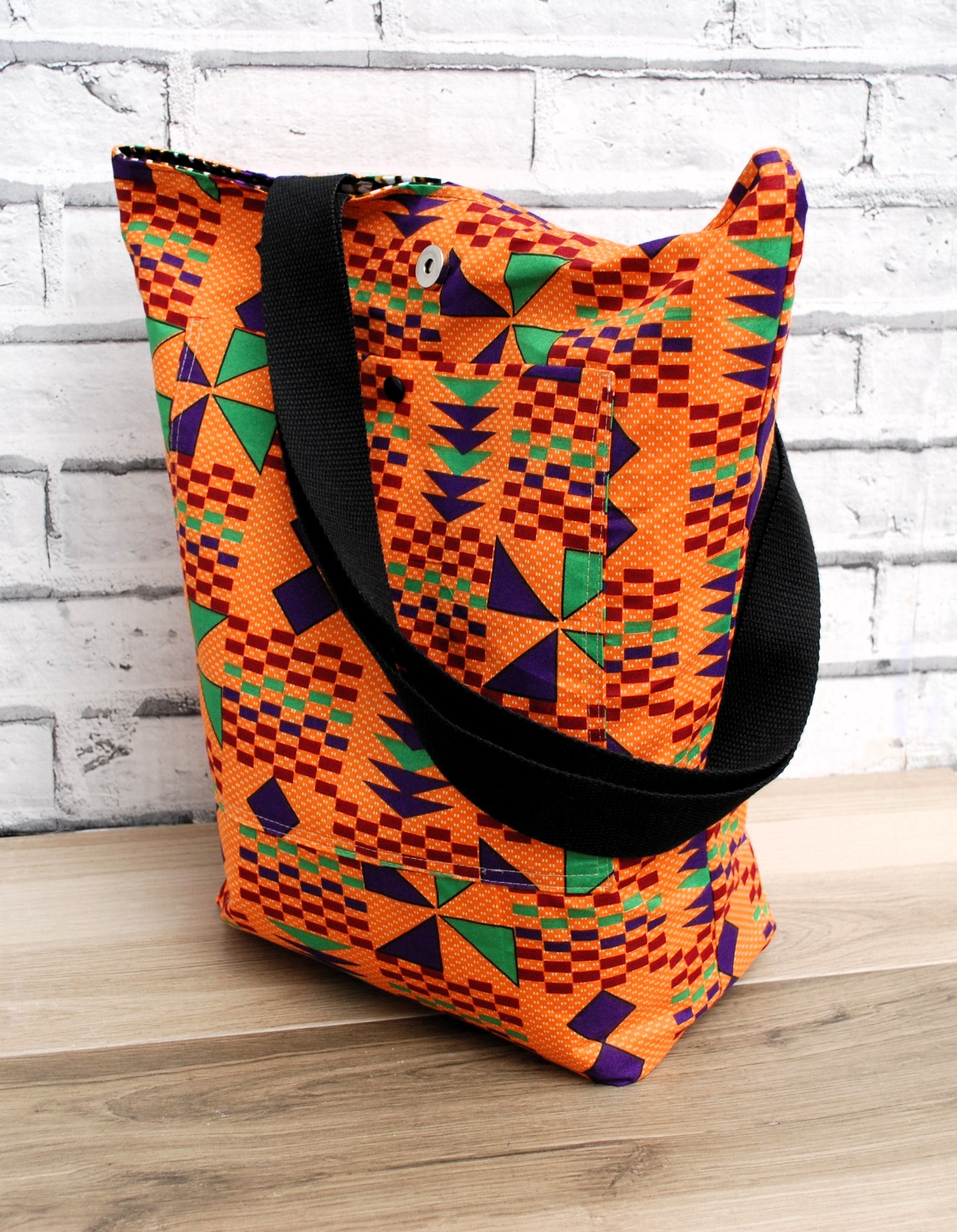 Large Colourful African Print Wax Tote Bag