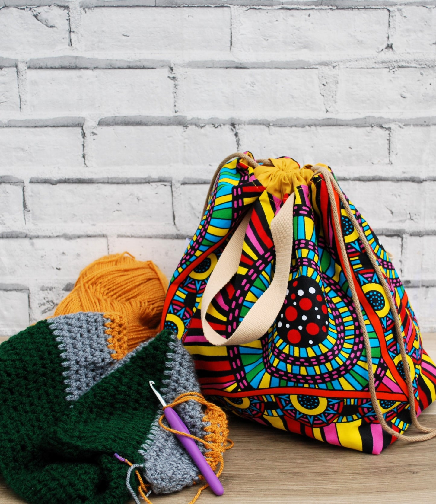 Colourful African Print XL Farai Project Bag