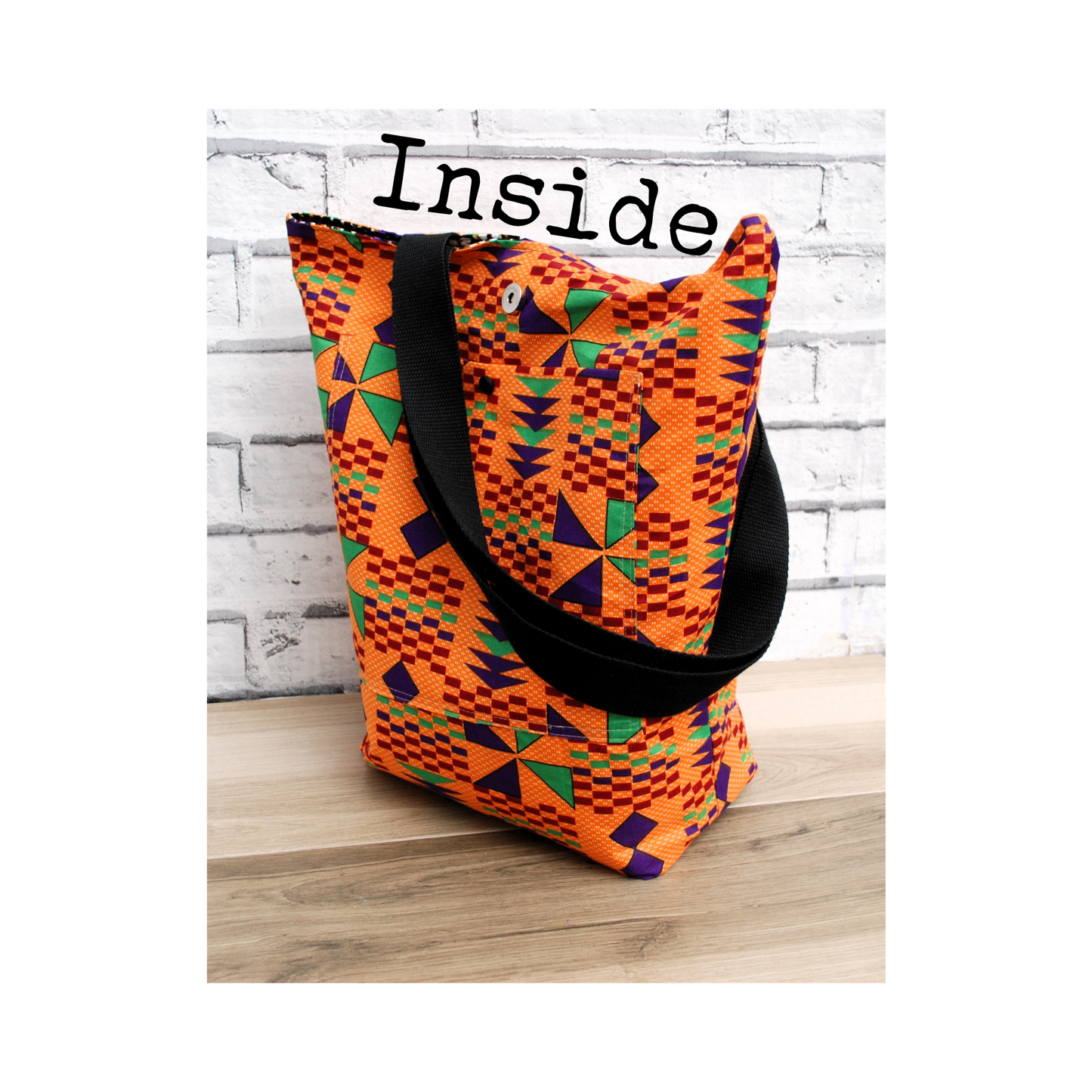Large Colourful African Print Wax Tote Bag